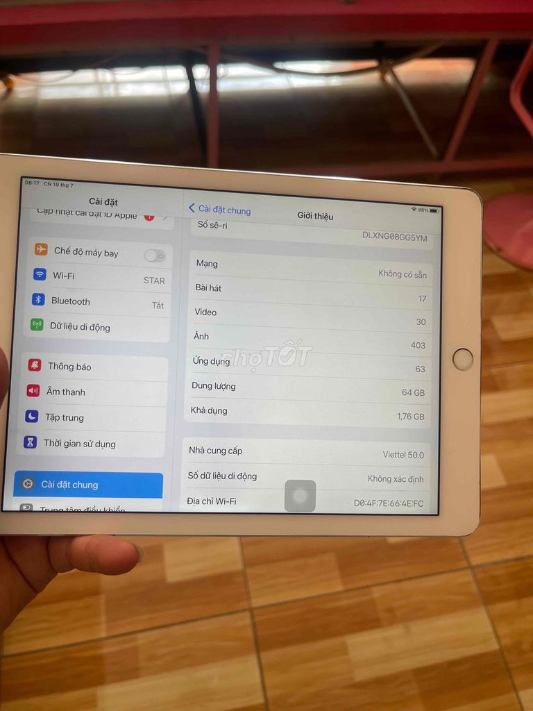 Apple iPad Air 2 64GB WiFi + 4G Bạc. Mua bán Máy tính bảng tại Thị xã Tân Uyên Bình Dương được đăng bởi truong hình 1