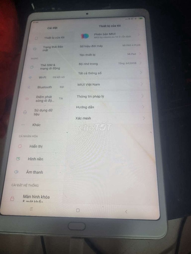 Xiaomi Mi Pad 4 Plus 64GB Trắng. Mua bán Máy tính bảng tại Quận Gò Vấp Tp Hồ Chí Minh được đăng bởi Son Nguyen hong hình 1