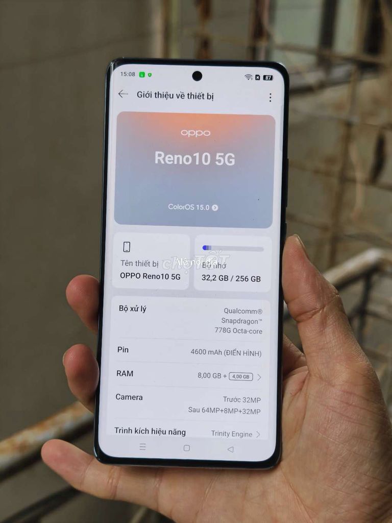 OPPO Reno10 5G 256GB Tím hồng. Mua bán Điện thoại tại Quận Thanh Xuân Hà Nội được đăng bởi Đỗ Mạnh Nhuận hình 1