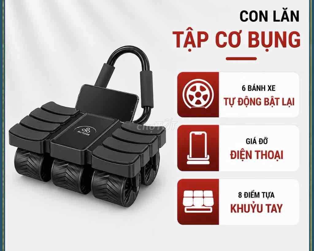 Con lăn tập bụng 6 bánh tự bật lại Đen. Mua bán Đồ thể thao, Dã ngoại tại Thành phố Thủ Đức Tp Hồ Chí Minh được đăng bởi Thanh Lí Hàng Tốt hình 1