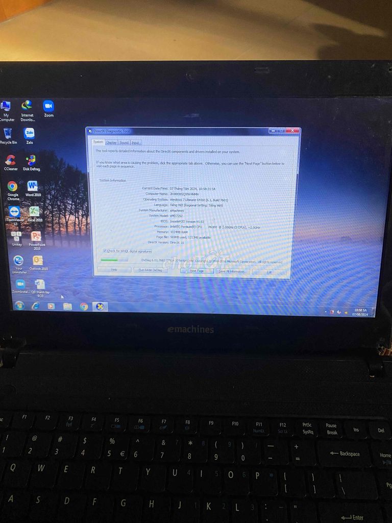 Laptop Acer emachines eMD729z