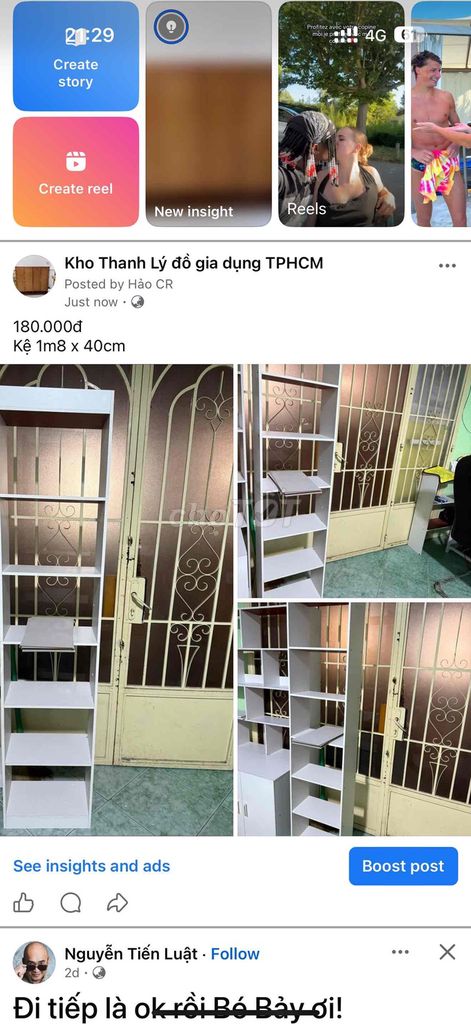 Kệ gỗ trắng 1m8x40cmx20cm. Mua bán Tủ, kệ gia đình tại Quận Bình Tân Tp Hồ Chí Minh được đăng bởi Hao Cr hình 1