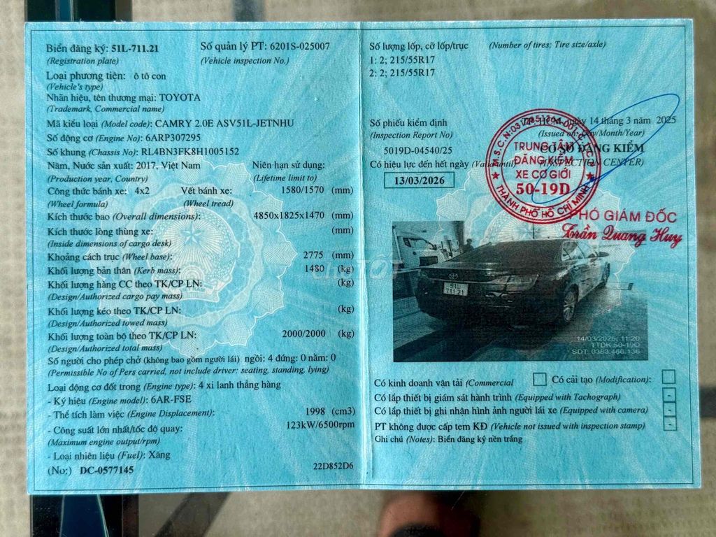 🆘🆘🆘TOYOTA CAMRY 2.0E 2017 XE ĐẸP ZIN BAO TEST HÃNG. Mua bán Ô tô tại Huyện Bình Chánh Tp Hồ Chí Minh được đăng bởi Ôtô Nhiệm Nguyễn hình 20