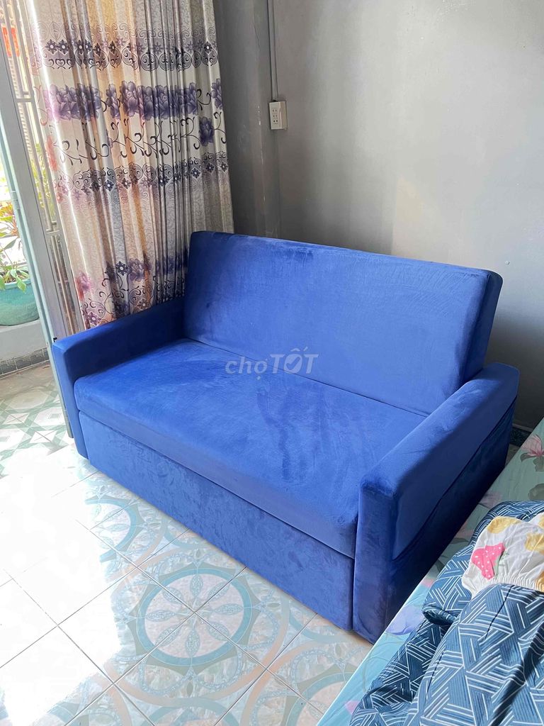 Giường sofa Vải nhung Xanh dương 1m6 x 1m9. Mua bán Giường, chăn ga gối nệm tại Quận 11 Tp Hồ Chí Minh được đăng bởi Cơ Sở A Bửu hình 1
