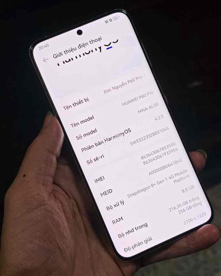 Huawei P60 Pro 256GB Trắng nhận gl trao đổi. Mua bán Điện thoại tại Quận Bình Tân Tp Hồ Chí Minh được đăng bởi nguyễn sang  hình 1