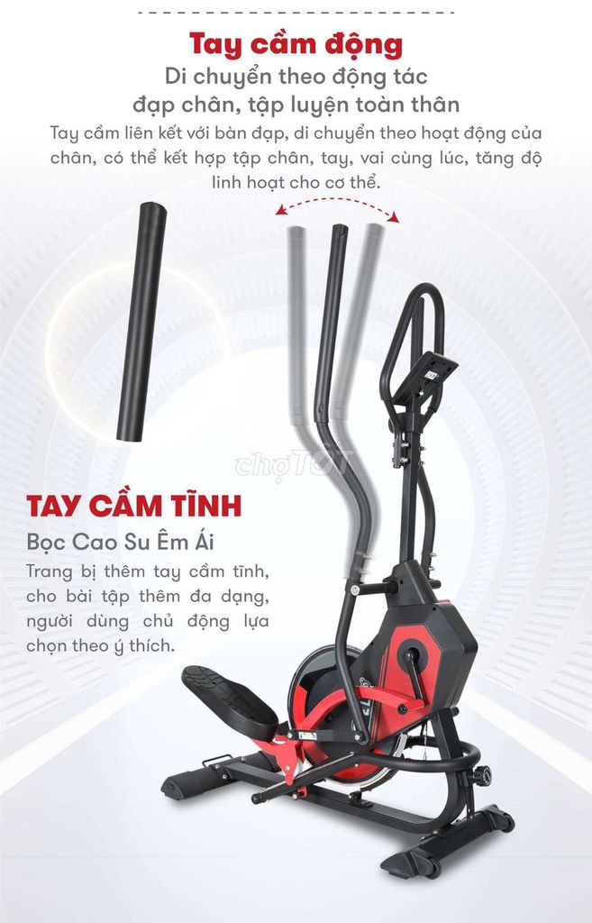 Xe đạp tập ELIP Rider Thép Đỏ đen