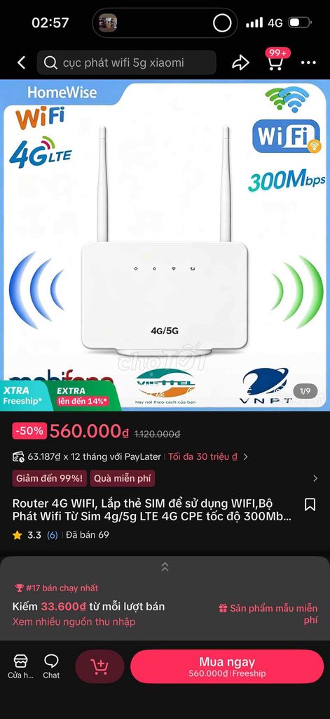 Bộ phát Wifi 4G/5G Trắng Mới 100%. Mua bán Phụ kiện (Màn hình, Chuột...) tại Quận 1 Tp Hồ Chí Minh được đăng bởi Gim Lion hình 1