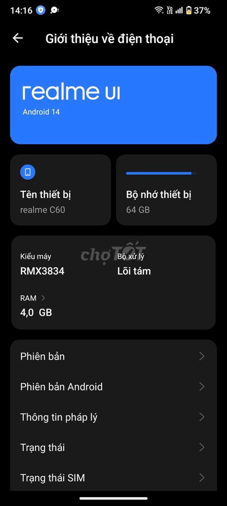 Realme C60 4GB/64GB Android 14. Mua bán Điện thoại tại Huyện Tuy Phước Bình Định được đăng bởi Nguyễn Vĩnh Nghi hình 1