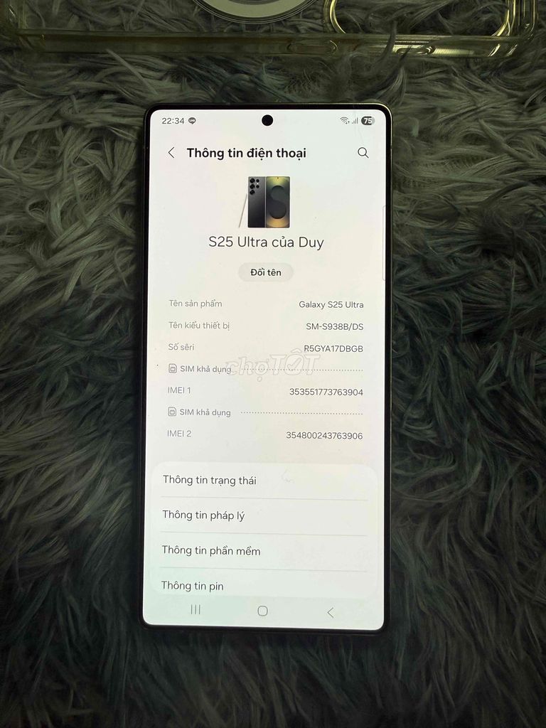 Samsung Galaxy S25 Ultra Đen Zin. Mua bán Điện thoại tại Quận Bình Tân Tp Hồ Chí Minh được đăng bởi  Kim Trần hình 1