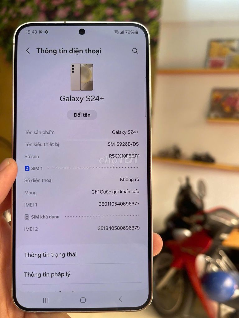 Samsung Galaxy S24 Plus 256GB Vàng không lỗi lầm.. Mua bán Điện thoại tại Quận Bình Thạnh Tp Hồ Chí Minh được đăng bởi Lâm Vũ hình 1