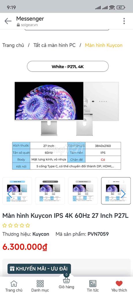 cần bán màn hình 4k 27in fullbox. Mua bán Phụ kiện (Màn hình, Chuột...) tại Thành phố Phan Rang-Tháp Chàm Ninh Thuận được đăng bởi Văn  hình 1