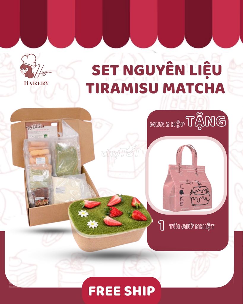 Set nguyên liệu làm bánh Matcha. Mua bán Đồ ăn, thực phẩm và các loại khác tại Quận Hà Đông Hà Nội được đăng bởi Huyni Bakery hình 1