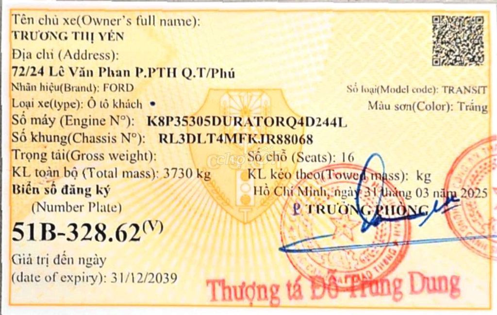 TRANSIT SVP SX T 12/2019 - 159000KM BẢO HÀNH 1 NĂM. Mua bán Ô tô tại Quận Bình Tân Tp Hồ Chí Minh được đăng bởi Lê Tử can  hình 18