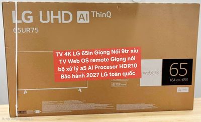 TV 4K LG 65UR7550 65in 4K Giọng Nói Bảo Hành 2027