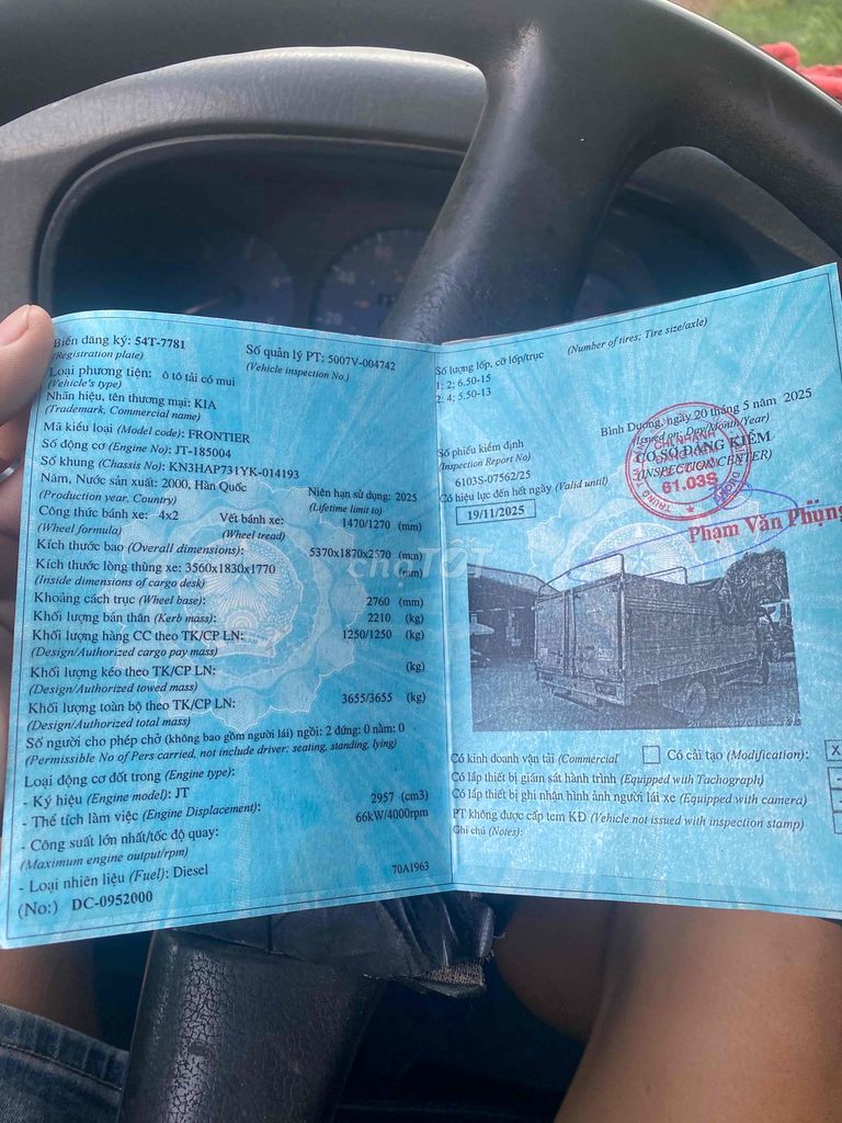 k3000s đời 2000 còn đăng kiểm. Mua bán Xe tải, xe ben tại Huyện Phú Giáo Bình Dương được đăng bởi quang hình 6