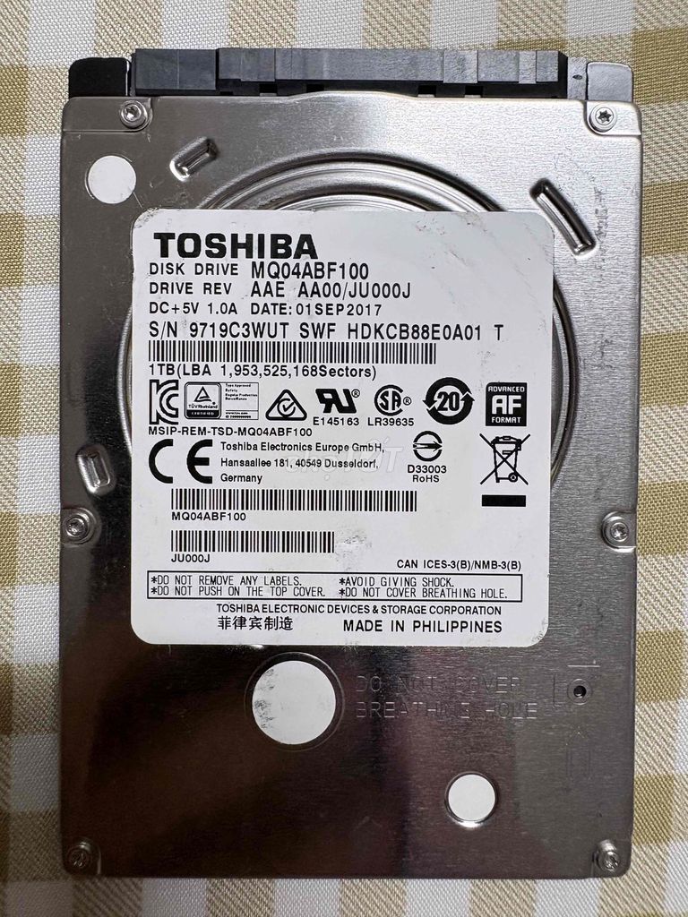 Ổ cứng HDD Toshiba MQ04ABF100 1TB. Mua bán Linh kiện (RAM, Card...) tại Huyện Nhà Bè Tp Hồ Chí Minh được đăng bởi Ngô Xuân Bình hình 1