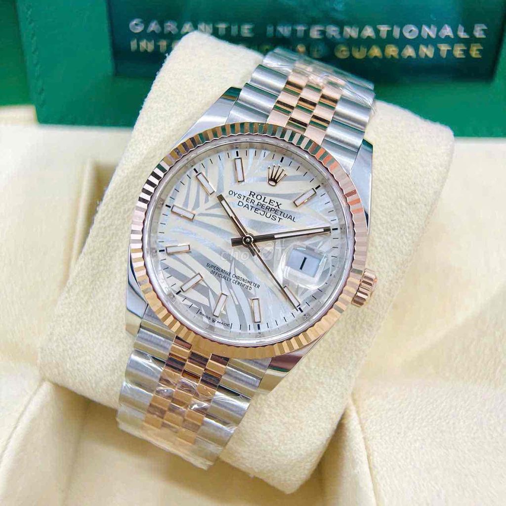 Rolex Datejust 36mm 126231 Lá cọ hồng cọc vạch