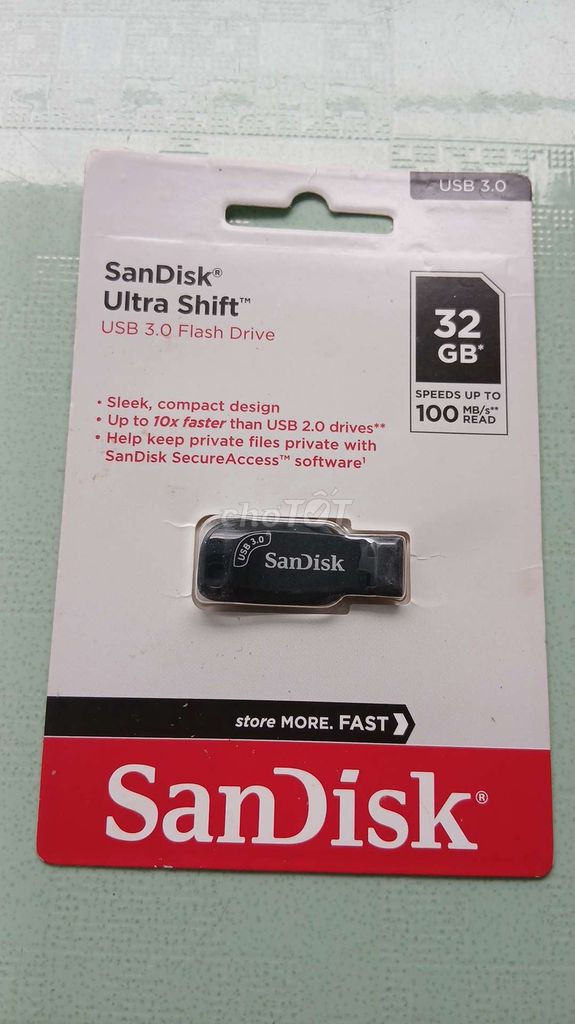 USB SanDisk Ultra Shift 32GB Đen USB 3.0. Mua bán Phụ kiện (Màn hình, Chuột...) tại Quận Tân Bình Tp Hồ Chí Minh được đăng bởi Le Nhai hình 1