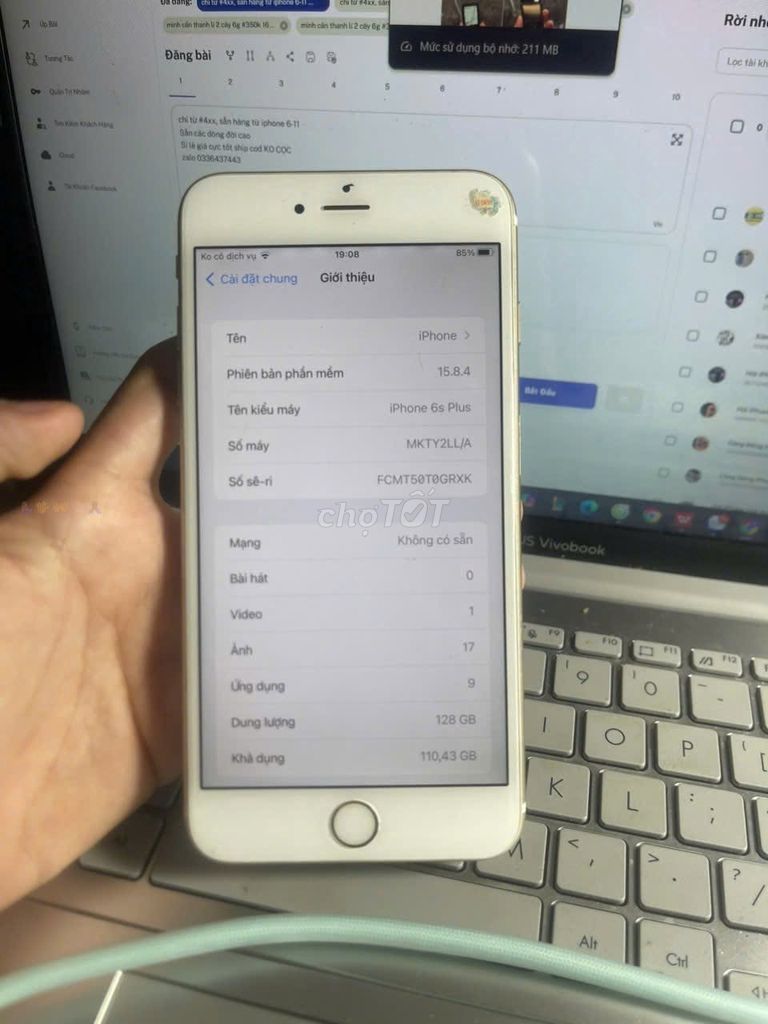 Apple iPhone 6s Plus 128GB Vàng Like New. Mua bán Điện thoại tại Quận 10 Tp Hồ Chí Minh được đăng bởi Hội Đồ Điện Tử hình 1