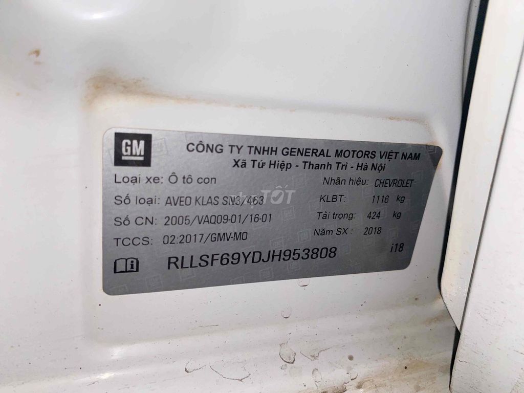 Chevrolet Aveo 2018 LT 1.5 - 86000 km. Mua bán Ô tô tại Thành phố Biên Hòa Đồng Nai được đăng bởi Conan music hình 9