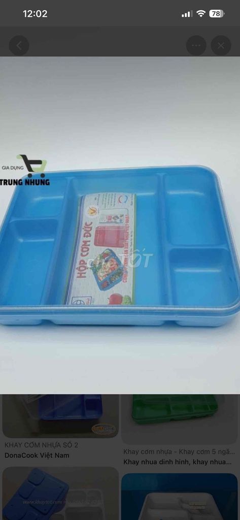 Khay cơm DonaCook 5 ngăn nhựa Xanh cũ. Mua bán Dụng cụ nhà bếp tại Quận Nam Từ Liêm Hà Nội được đăng bởi Lương MạnhCường hình 1
