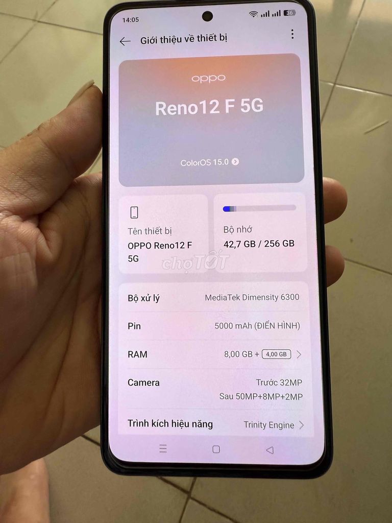 OPPO Reno12 F 5G 256GB Xanh lá. Mua bán Điện thoại tại Thành phố Sa Đéc Đồng Tháp được đăng bởi an an hình 1