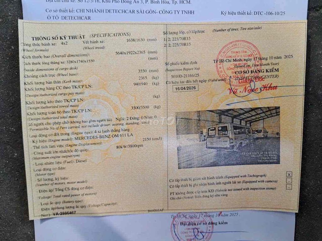 Mercedes Sprinter đời 2005 3 chỗ/940kg. Mua bán Ô tô tại Quận 12 Tp Hồ Chí Minh được đăng bởi A Kha hình 7