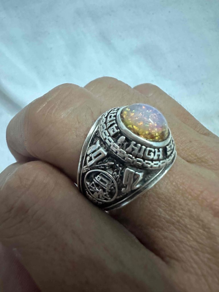 Nhẫn Bạc Mỹ Trường Hàng Không Ariport Hột Opal