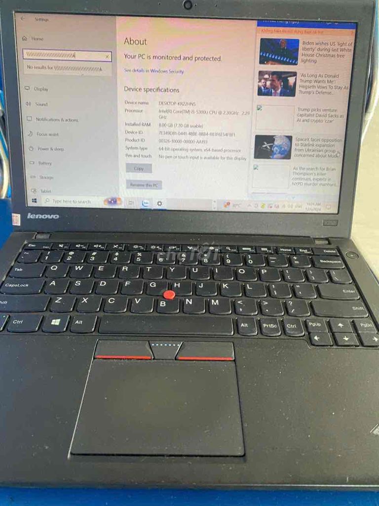 Laptop lenovo coi5 ram8/128ssd