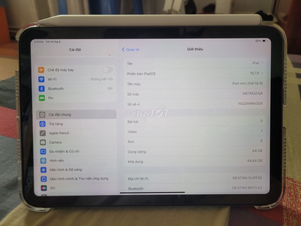 Apple iPad Mini 6 64GB đẹp Ios 18. Mua bán Máy tính bảng tại Quận Hoàng Mai Hà Nội được đăng bởi Bùi Anh hình 1