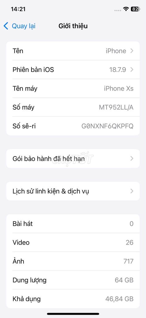 Apple iPhone XS 64GB Thay màn hình, pin dung lượng cao. Mua bán Điện thoại tại Quận 5 Tp Hồ Chí Minh được đăng bởi Hội Đồ Điện Tử hình 1