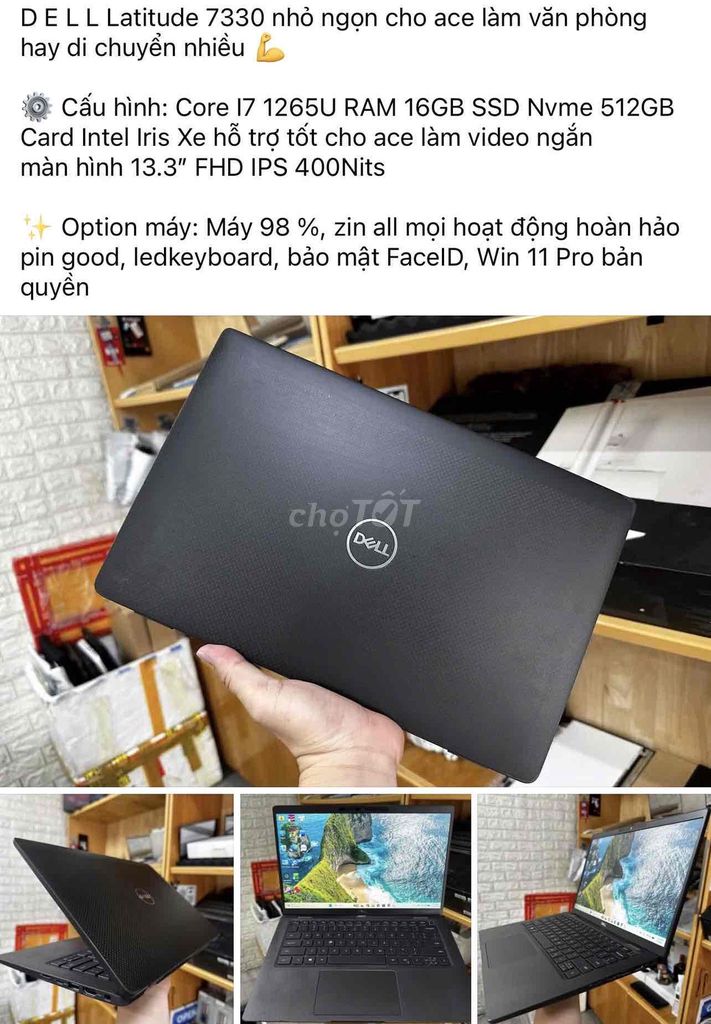 Dell Latitude 7330 i7 16GB/512GB 13.3 inch 98%. Mua bán Laptop tại Thành phố Biên Hòa Đồng Nai được đăng bởi hoang hình 1