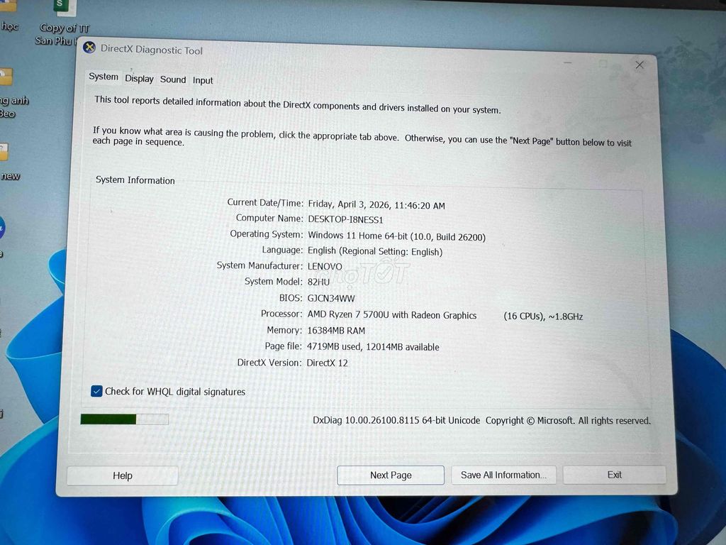 Lenovo Ryzen 7 5700u 14 inch 16GB. Mua bán Laptop tại Quận Gò Vấp Tp Hồ Chí Minh được đăng bởi Nguyễn Văn Phúc hình 1