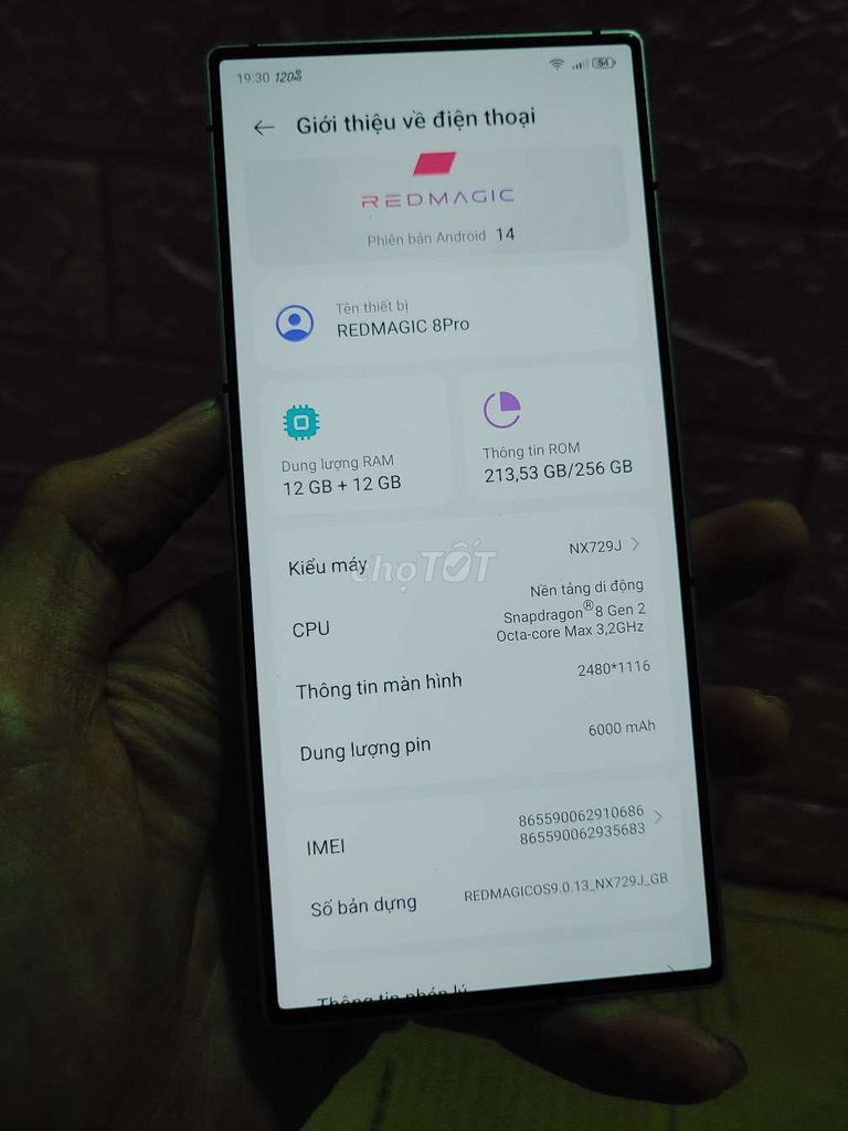 Redmagic 8 pro 5G gaming 12-256gb giao lưu