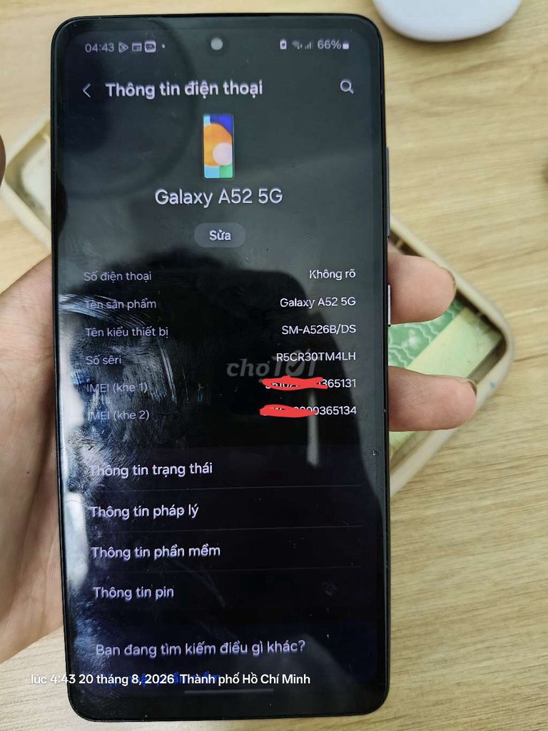 Samsung Galaxy A52 5G Đã thay nắp lưng, pin. Mua bán Điện thoại tại Huyện Củ Chi Tp Hồ Chí Minh được đăng bởi Trần Nguyên hình 1