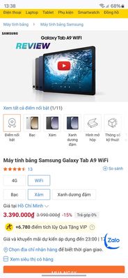 BÁN RẺ SamSungTAB A9 MỚI 100% SEAL BH HÃNG 12 TH