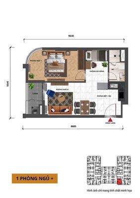 Apartment 60 m² · 2 bed · FourS Tower
