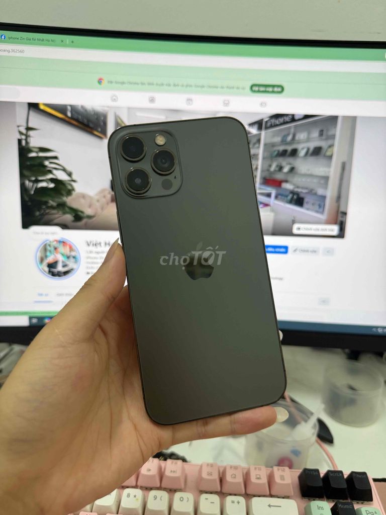 Apple iPhone 12 Pro Max 128GB Xám. Mua bán Điện thoại tại Quận Hoàng Mai Hà Nội được đăng bởi HT Mobile  hình 1