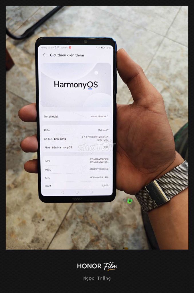 Honor Note 10 128GB Xanh Kirin 970. Mua bán Điện thoại tại Quận 10 Tp Hồ Chí Minh được đăng bởi Trắng hình 1