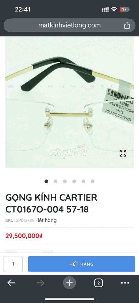 kính Catier chuẩn Authentic