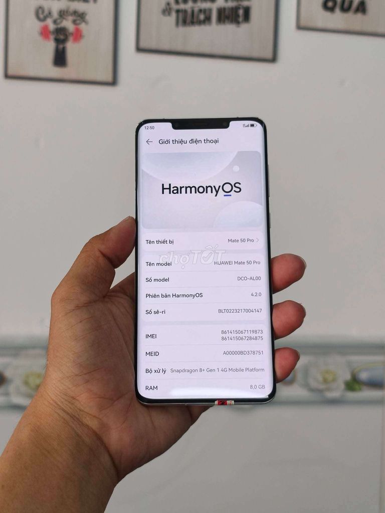 Huawei Mate 50 Pro Xám 8GB Like New. Mua bán Điện thoại tại Quận Bình Tân Tp Hồ Chí Minh được đăng bởi Danh Quân hình 1