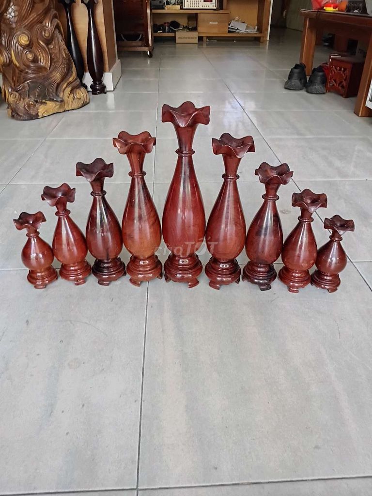 Bộ bình trang trí Gỗ nguyên khối. Mua bán Cây cảnh, đồ trang trí tại Quận Liên Chiểu Đà Nẵng được đăng bởi Cu hình 1