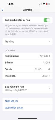 Airpods 4 Chính Hãng. Mua bán Tivi, Âm thanh tại Thành phố Dĩ An Bình Dương được đăng bởi Kiệt
