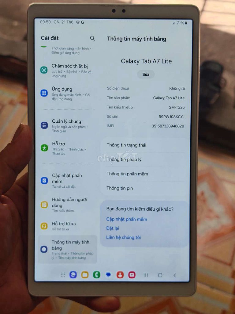 Samsung Galaxy Tab A7 Lite Bạc. Mua bán Máy tính bảng tại Quận 7 Tp Hồ Chí Minh được đăng bởi Hoài lâm hình 1