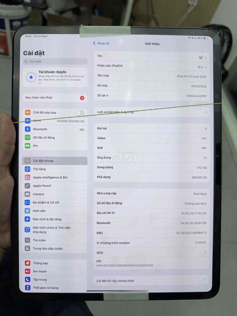 Cụm iPad Pro M4 13 inch Wifi + 5G , zin full. Mua bán Máy tính bảng tại Thành phố Thủ Đức Tp Hồ Chí Minh được đăng bởi Nguyễn Chí Thanh hình 1