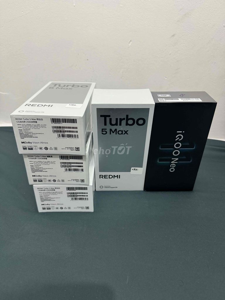 Turbo 5 max New và iqoo Neo 11 New. Mua bán Điện thoại tại Quận 1 Tp Hồ Chí Minh được đăng bởi pear hình 1