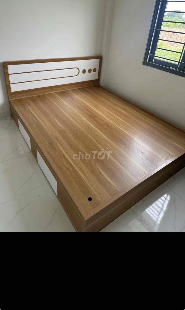 Giường ngủ 1m6x2m Vân gỗ, trắng. Mua bán Giường, chăn ga gối nệm tại Thành phố Thủ Dầu Một Bình Dương được đăng bởi xưởng nhựa đài loan hình 1