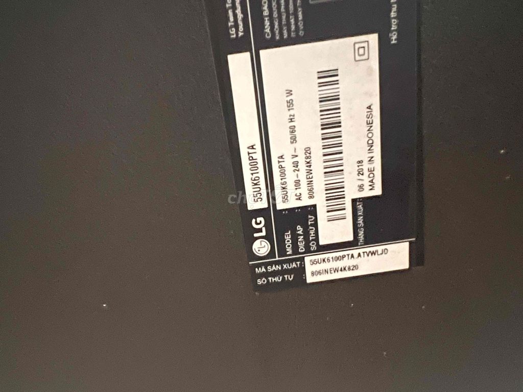 Tivi LG 55UK6100PTA Indonesia(xác). Mua bán Tivi, Âm thanh tại Quận Tân Bình Tp Hồ Chí Minh được đăng bởi A Bách hình 1