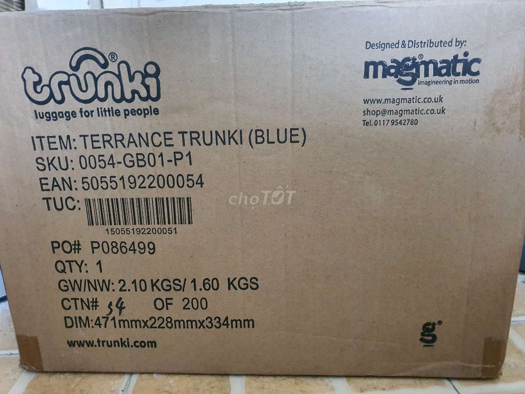 Vali trẻ em bằng nhựa cứng, Trunki