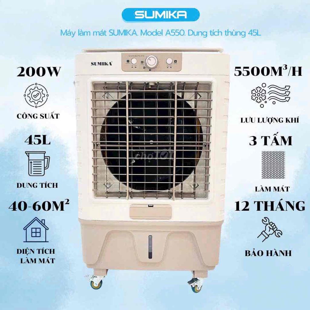 quạt điều hoà dùng hơi nước a550 200w 45l